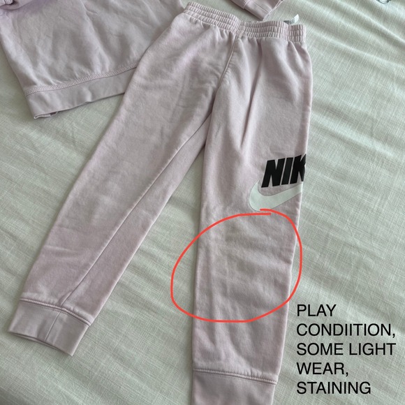 Nike Girls Pink Hoodie and Joggers Tracksuit Set Size 6X 6-7Yrs Futura Logo - Picture 5 of 6